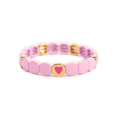 COLORFUL HEART BRACELET - Pink October